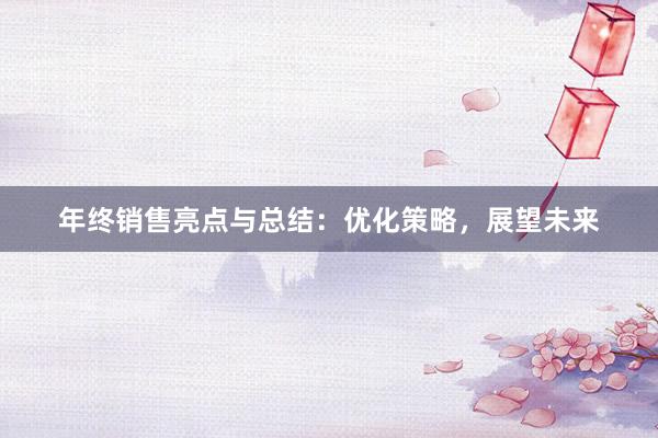 年终销售亮点与总结：优化策略，展望未来