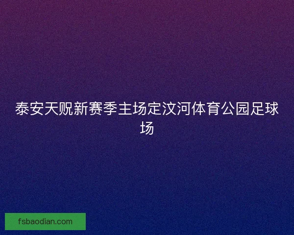 泰安天贶新赛季主场定汶河体育公园足球场